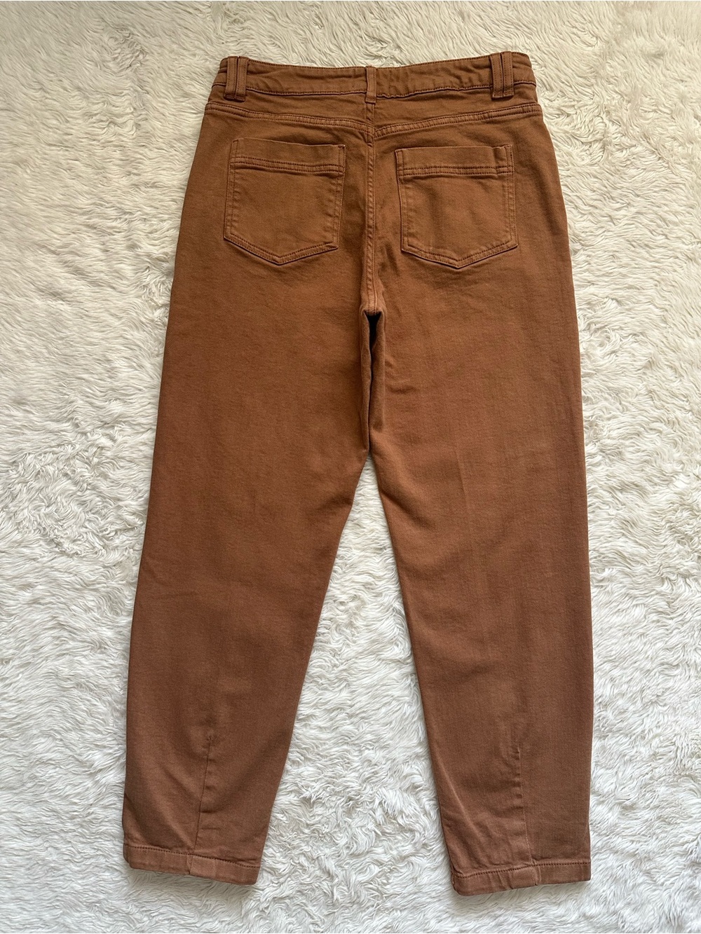 Sezane Pants Manu Trousers Front Pleats Tapered Leg Coffee Brown Sz 38 US 6 - Picture 6 of 15